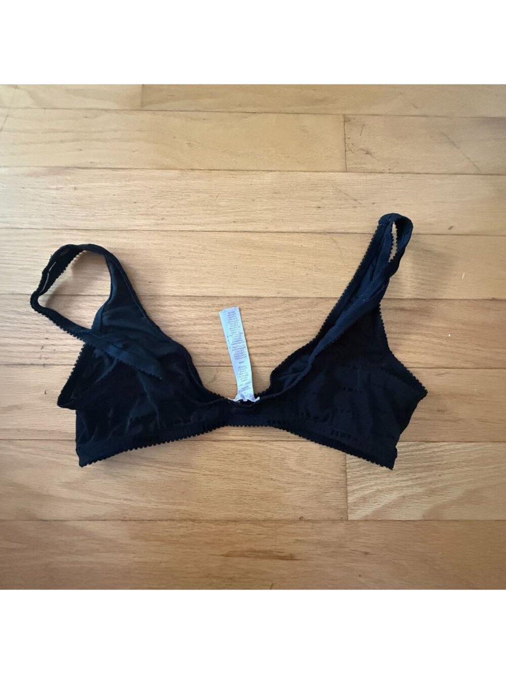 Savage X Fenty Womens Large Bra Bralette Black Lace Front Close No Wire